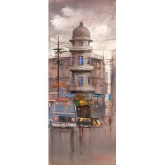 Abdul Hameed, 12 x 30 inch, Acrylic on Canvas, Cityscape Painting, AC-ADHD-171